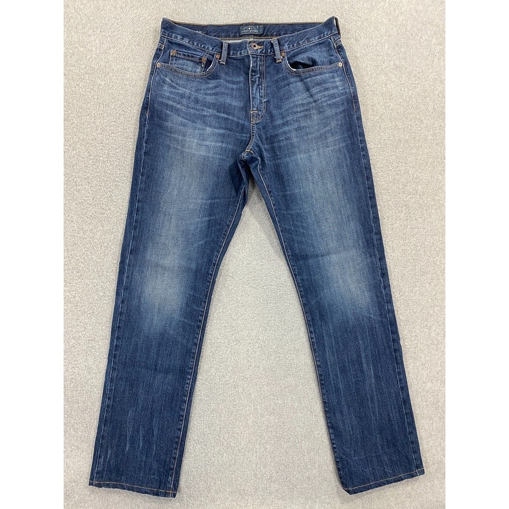 Lucky Brand Men's Denim Jeans 410 Athletic Slim Blue Size 34x30 Dark Wash - Picture 1 of 10